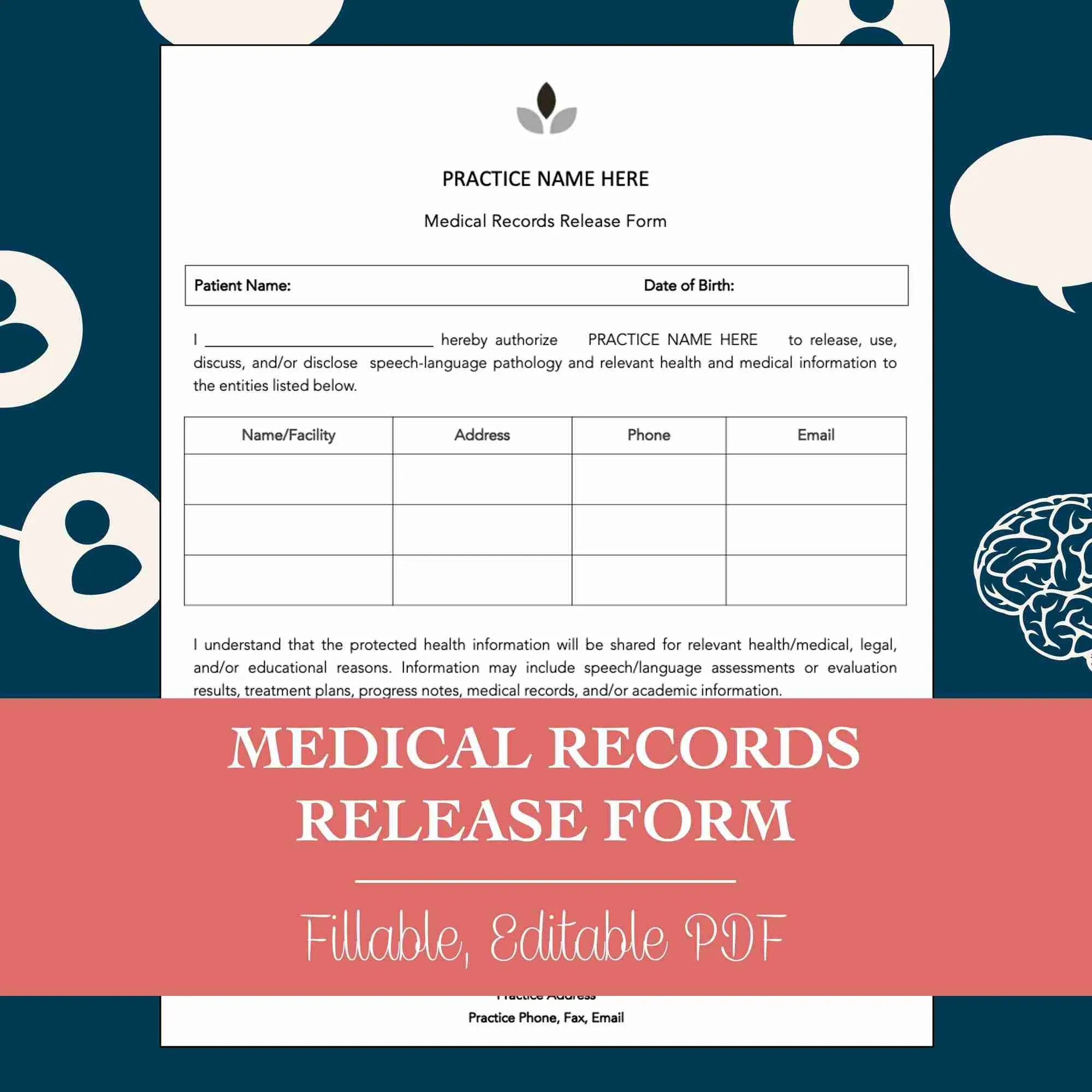 Printable Medical Records Release Form