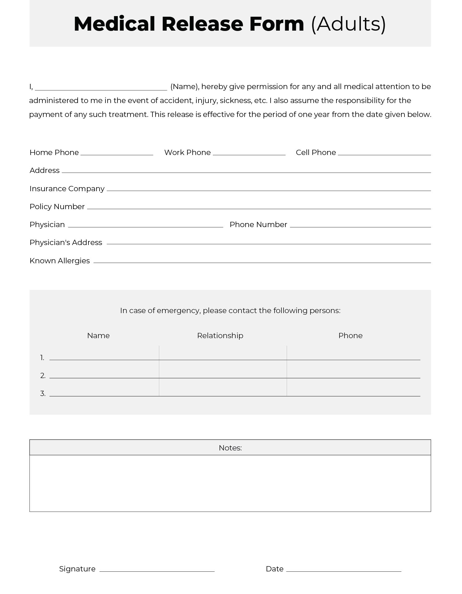 Medical Release Form Template 10 Free PDF Printables Printablee Medical Release Form Template 10 Free PDF Printables Printablee