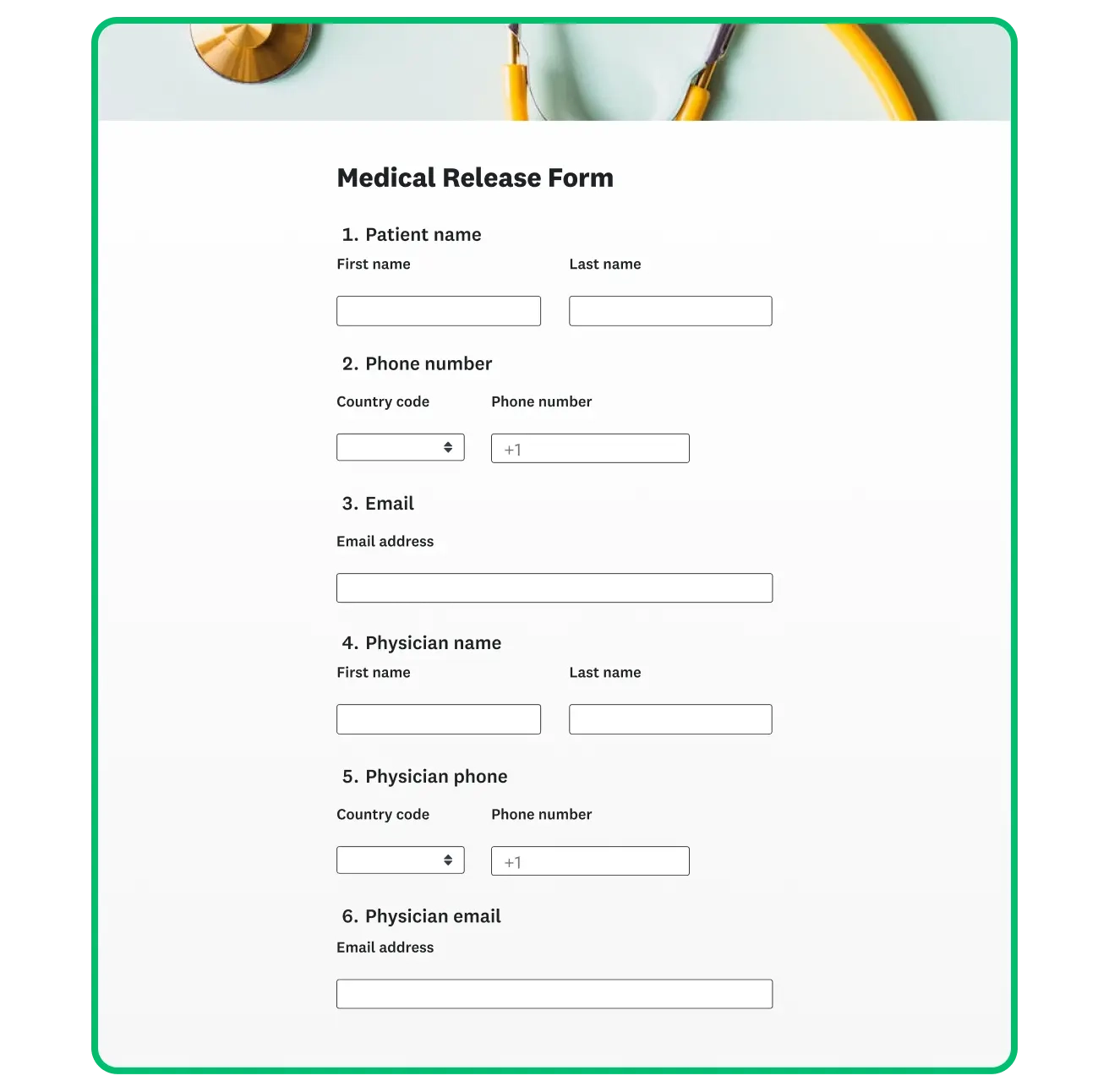 Medical Release Form Template SurveyMonkey