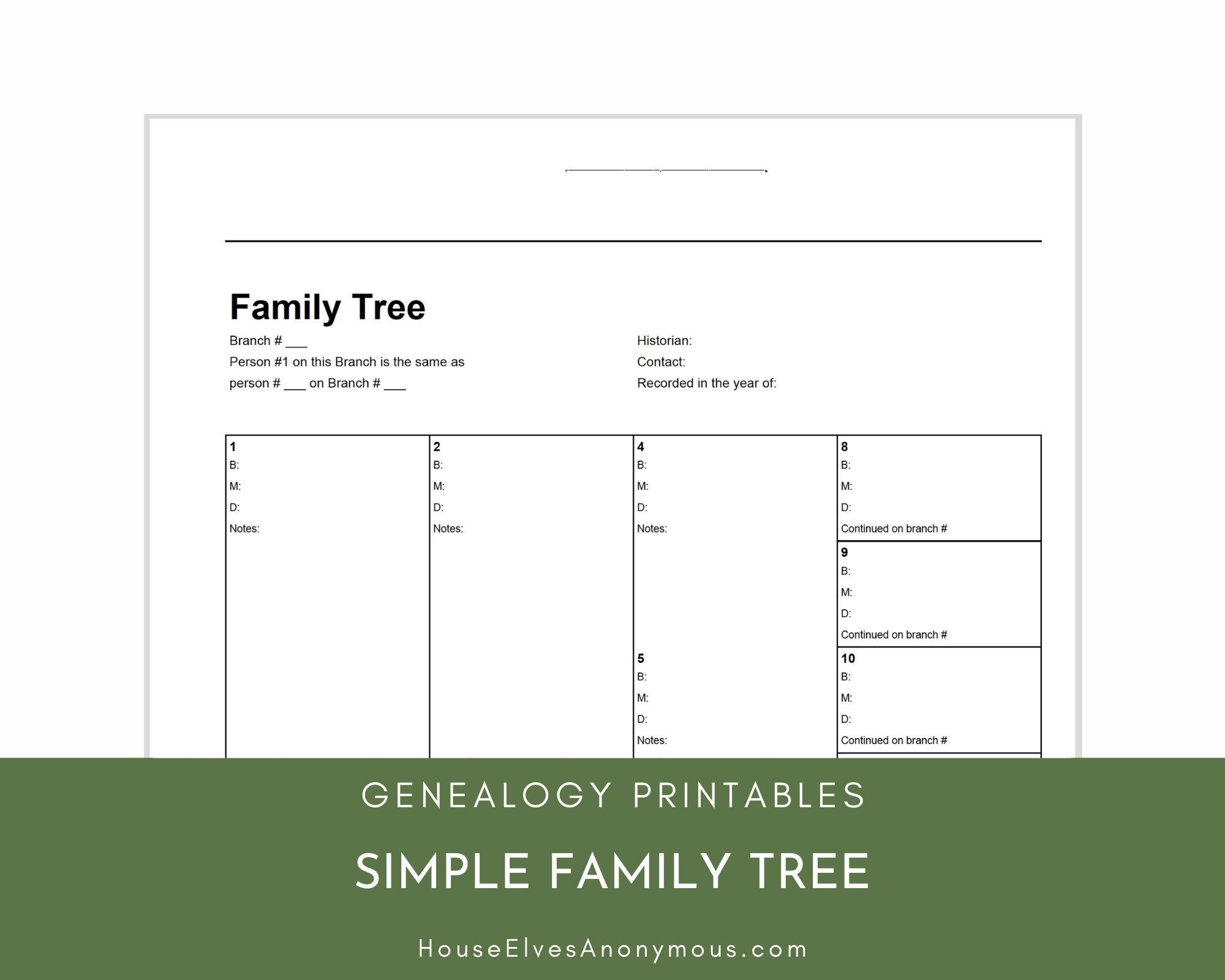 Minimalist Family Tree Chart GENEALOGY PLANNER INSERTS Printable Pdf Pedigree File Ancestry Gifts House Elves Anonymous
