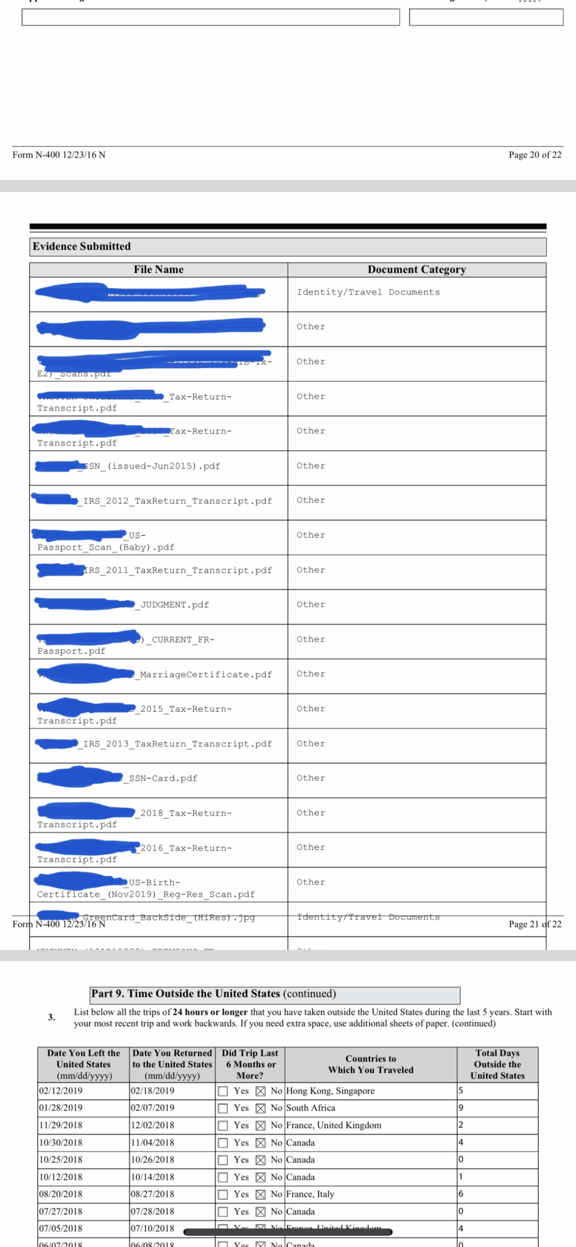 N 400 Downloading Submitted Evidence US Citizenship General Discussion VisaJourney