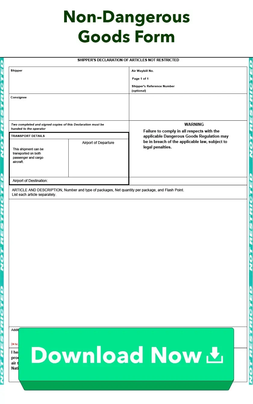 NAFTA Certificate Of Origin English 