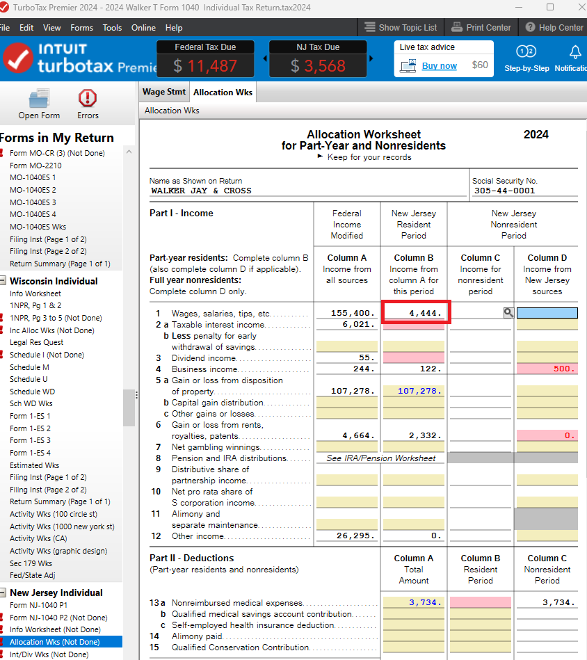 New Jersey Non Resident Tax Filing Total Wages Too High New Jersey Non Resident Tax Filing Total Wages Too High