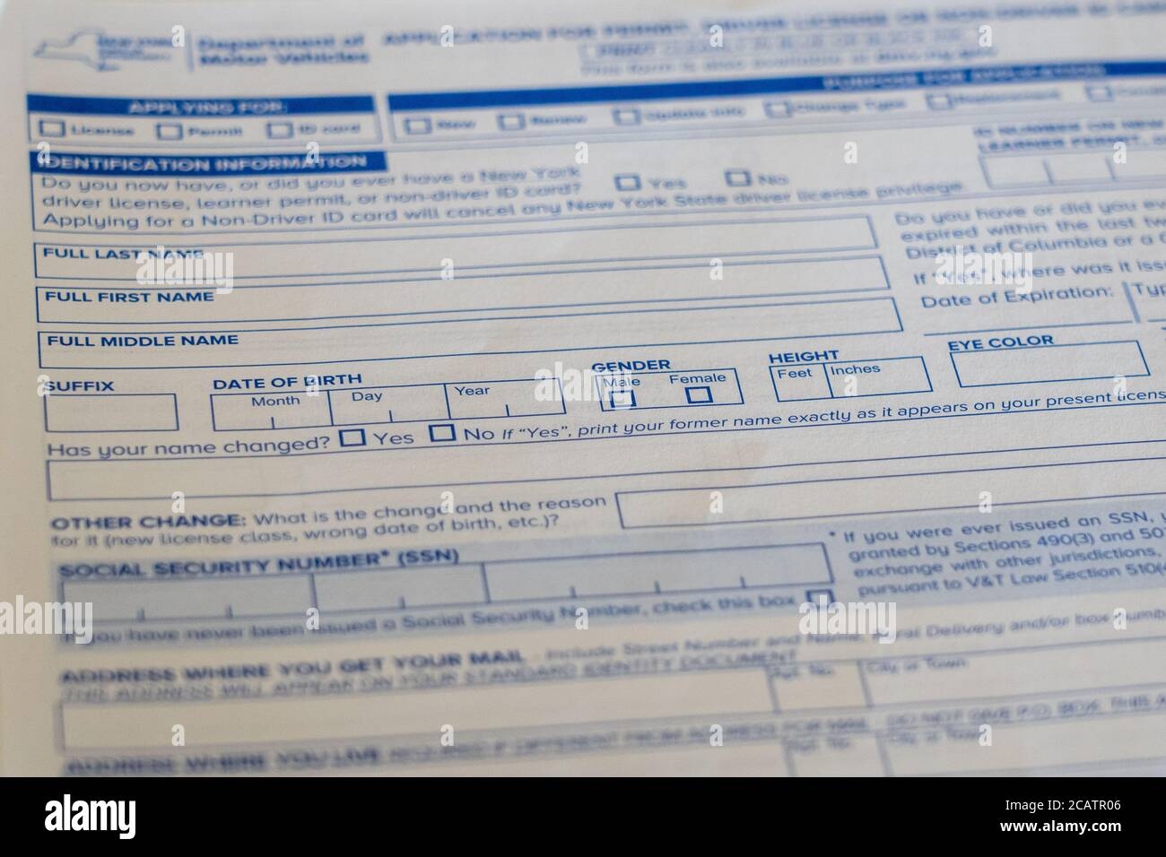 NEW YORK NY AUGUST 08 NY State Department Of Motor Vehicles Application mv 44 For Driver License On August 8 2020 In New York City Stock Photo Alamy