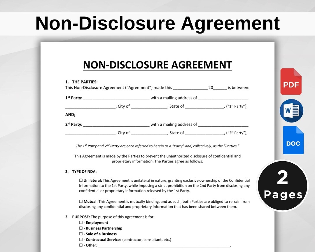 Free Printable Confidentiality Agreement Form