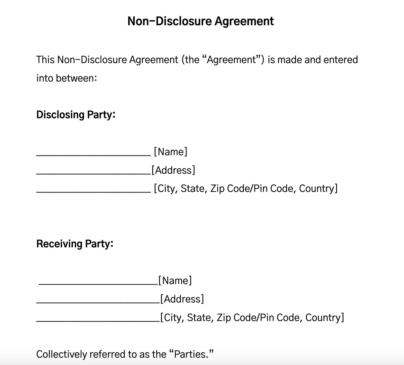 Non Disclosure Agreement Template NDA Forms nda Template Editable Word google Doc contractor Nda confidential Disclosure Agreement pdf Nda Etsy