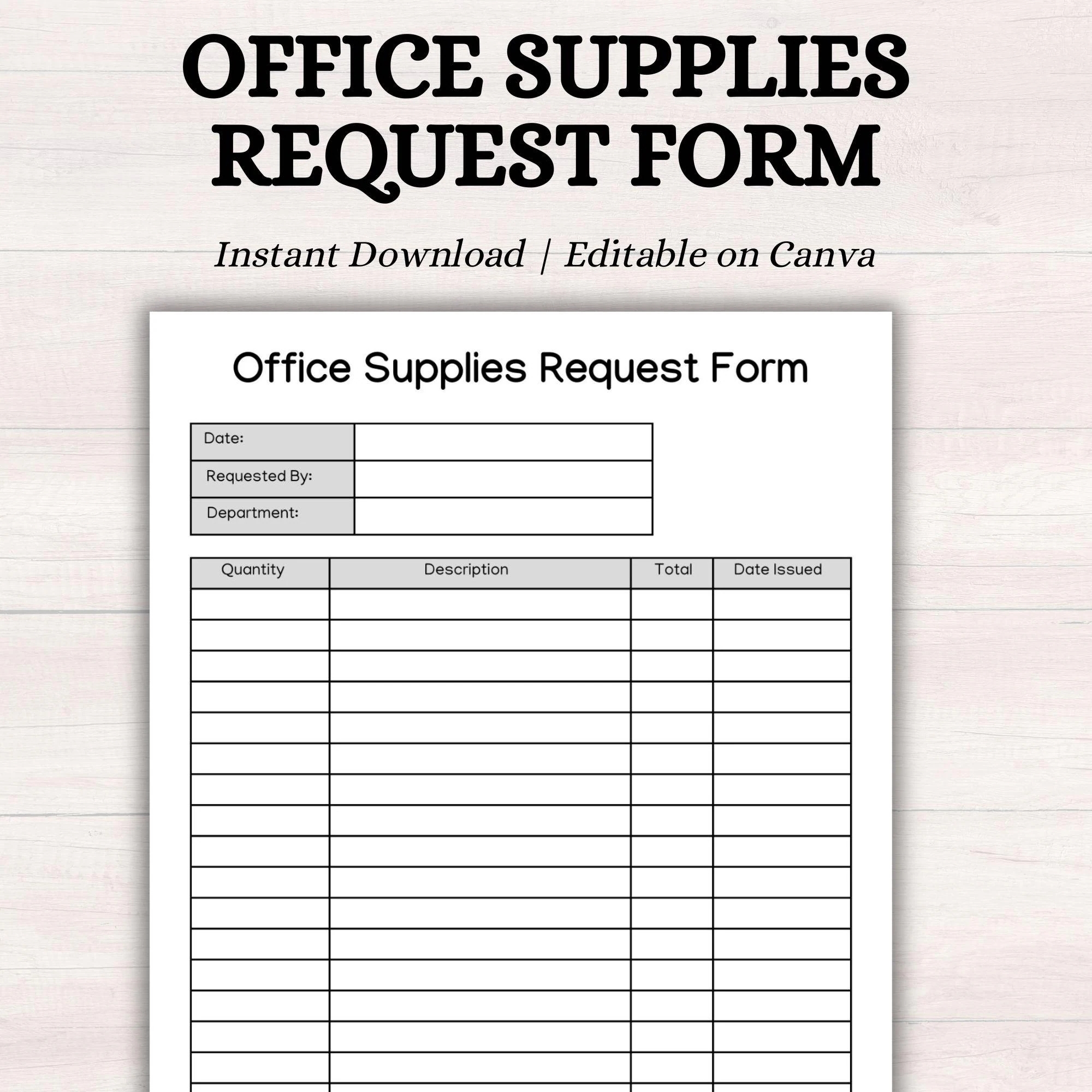 Office Supply Order Form Etsy Office Supply Order Form Etsy
