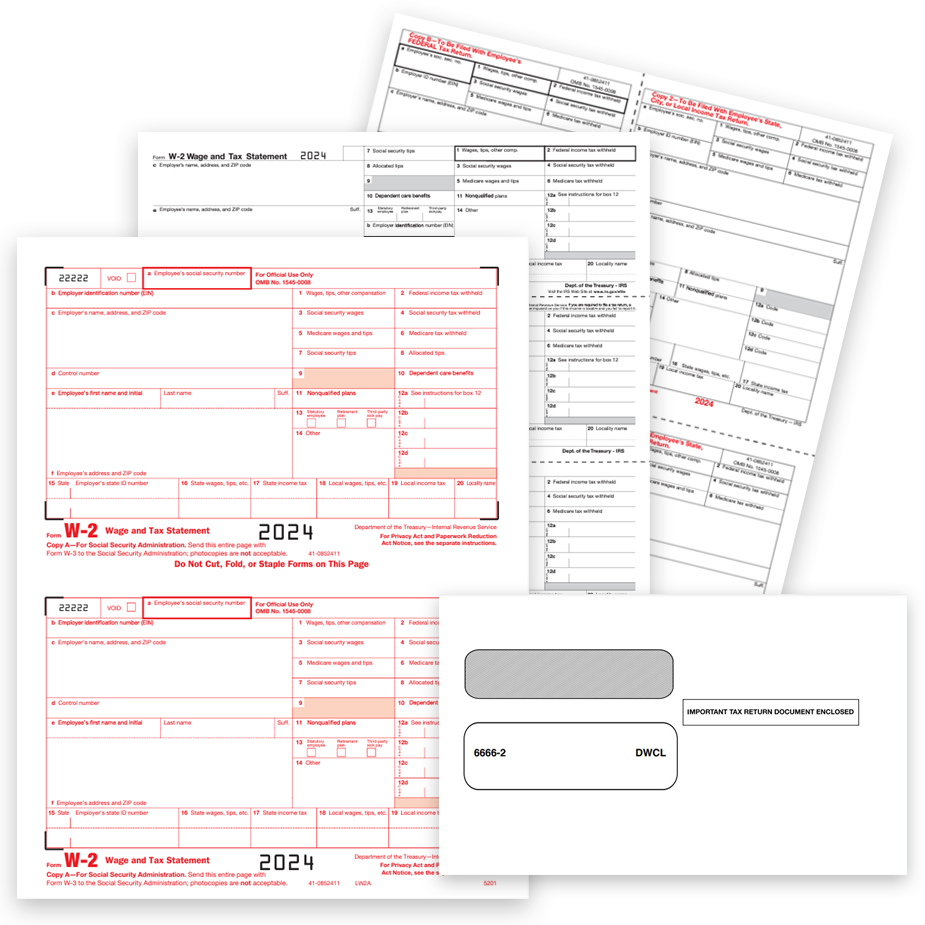 Official W2 Tax Forms Preprinted W 2 Forms Discount Tax Forms