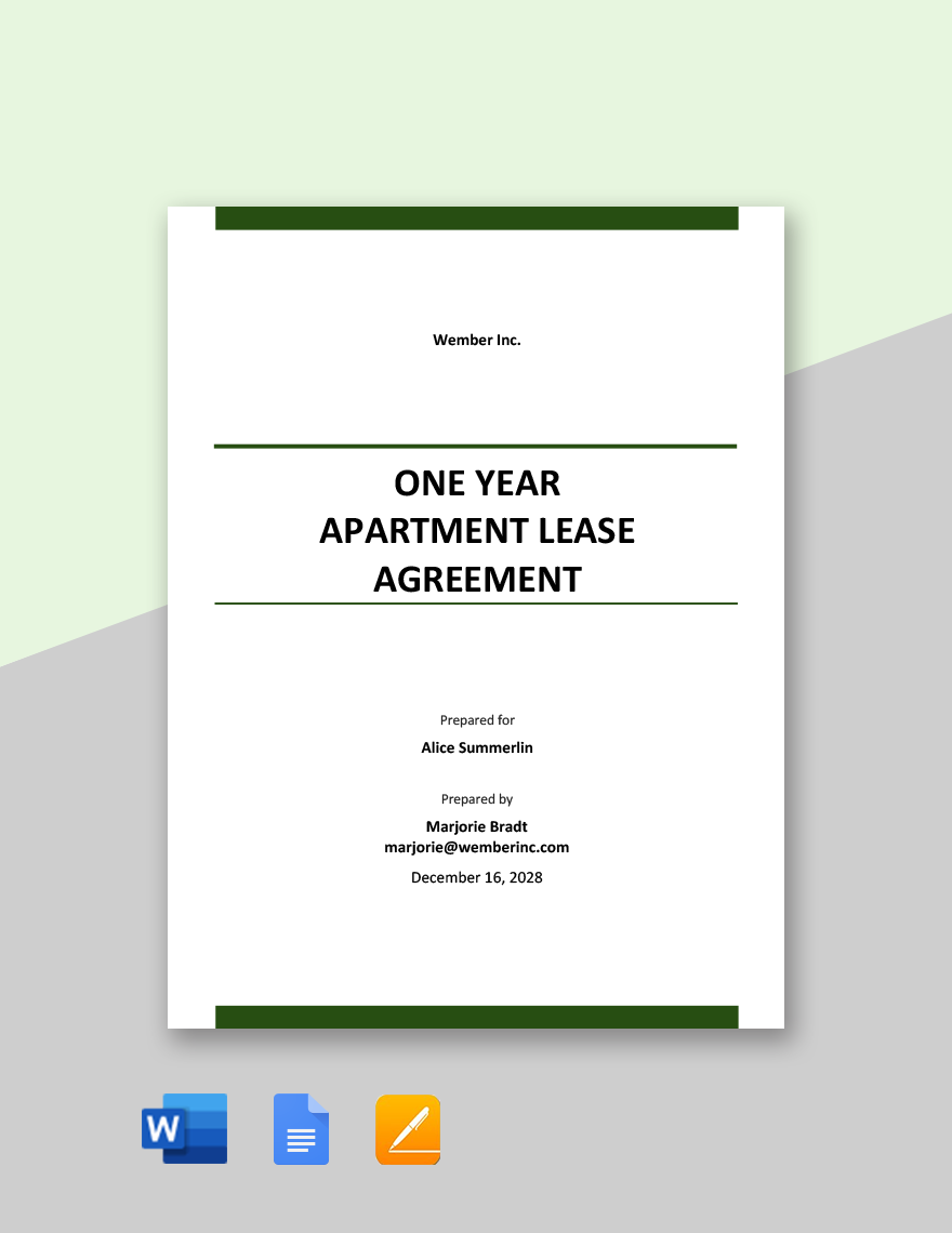 Printable Year Lease Forms