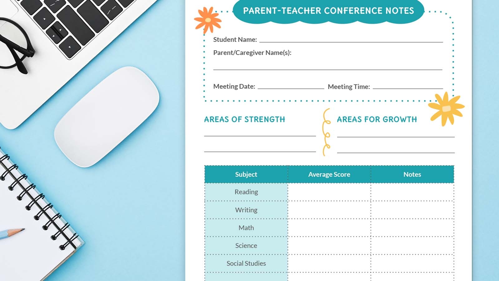 Free Parent Teacher Conference Forms Printable