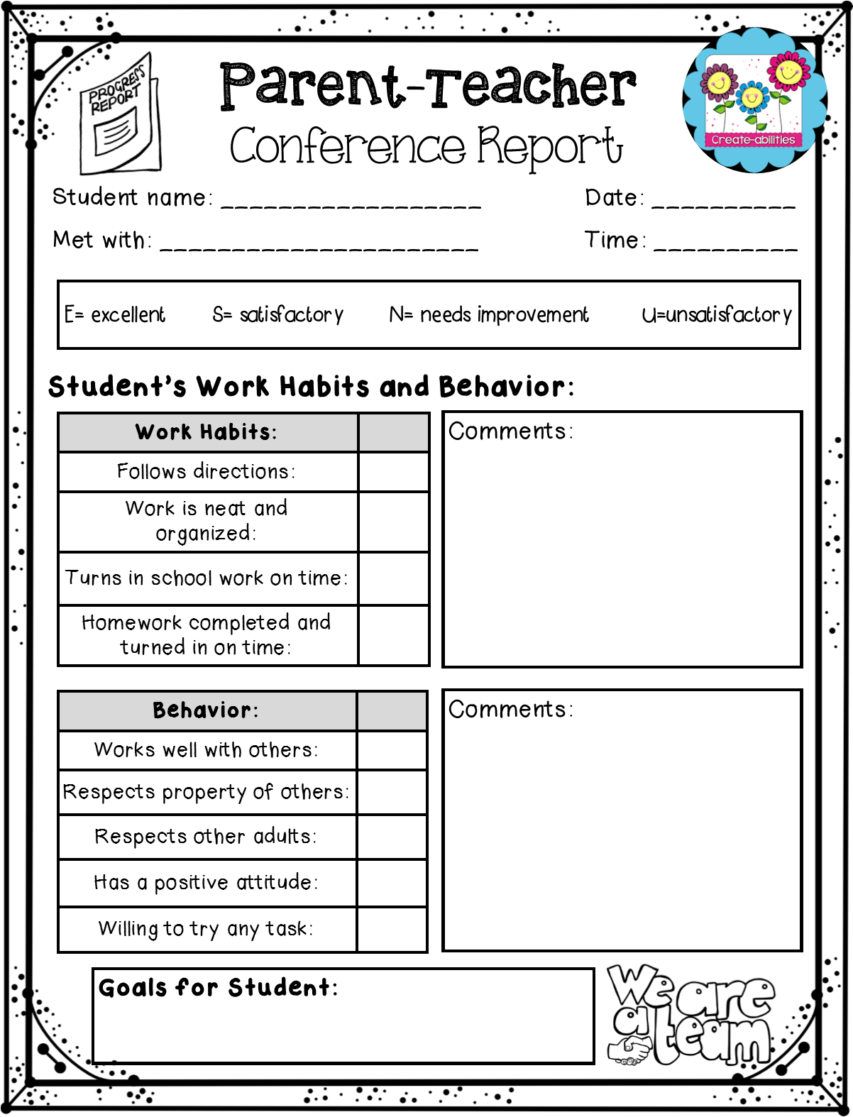 Parent Teacher Conference Form Template Press Release Template