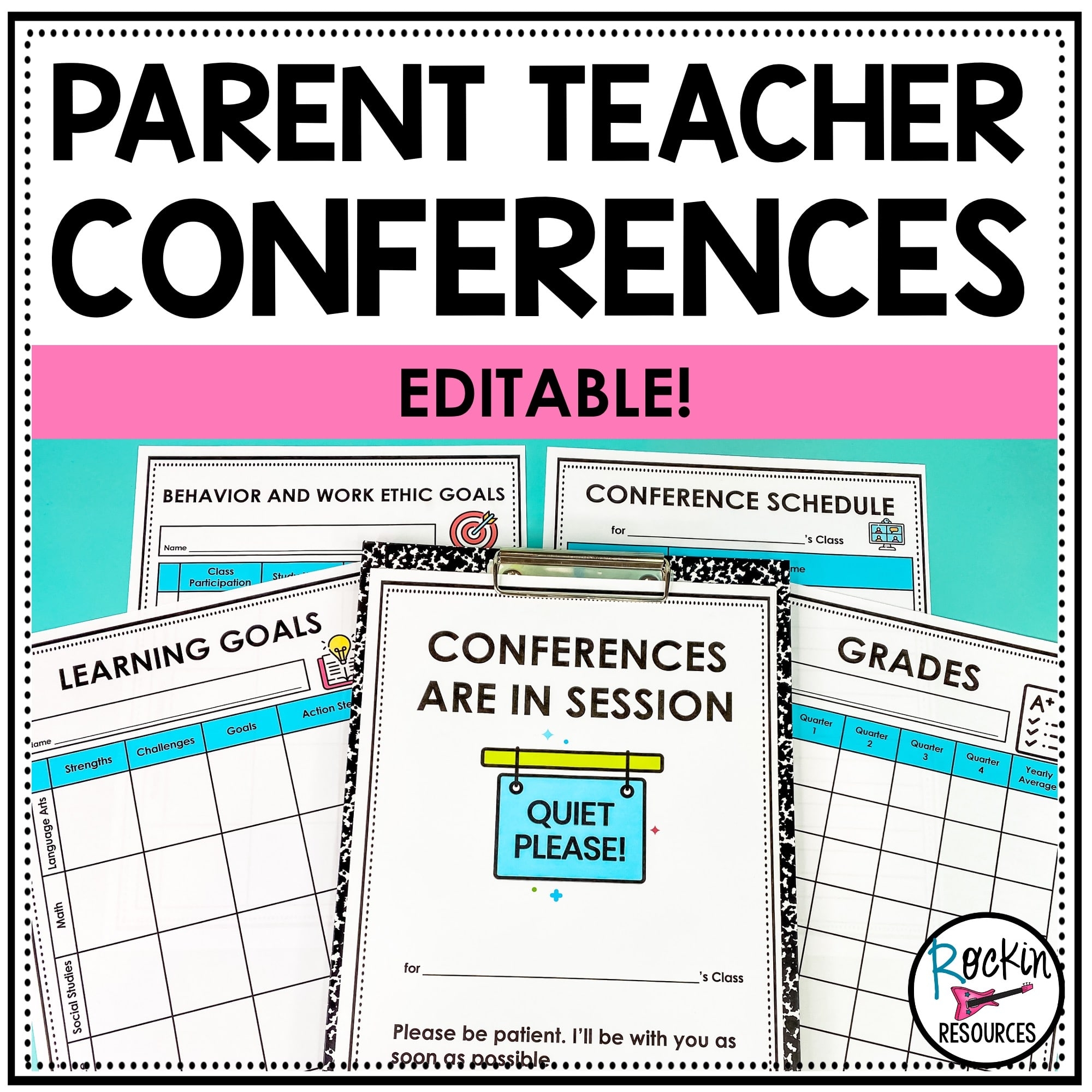 Parent Teacher Conference Forms Editable Rockin Resources