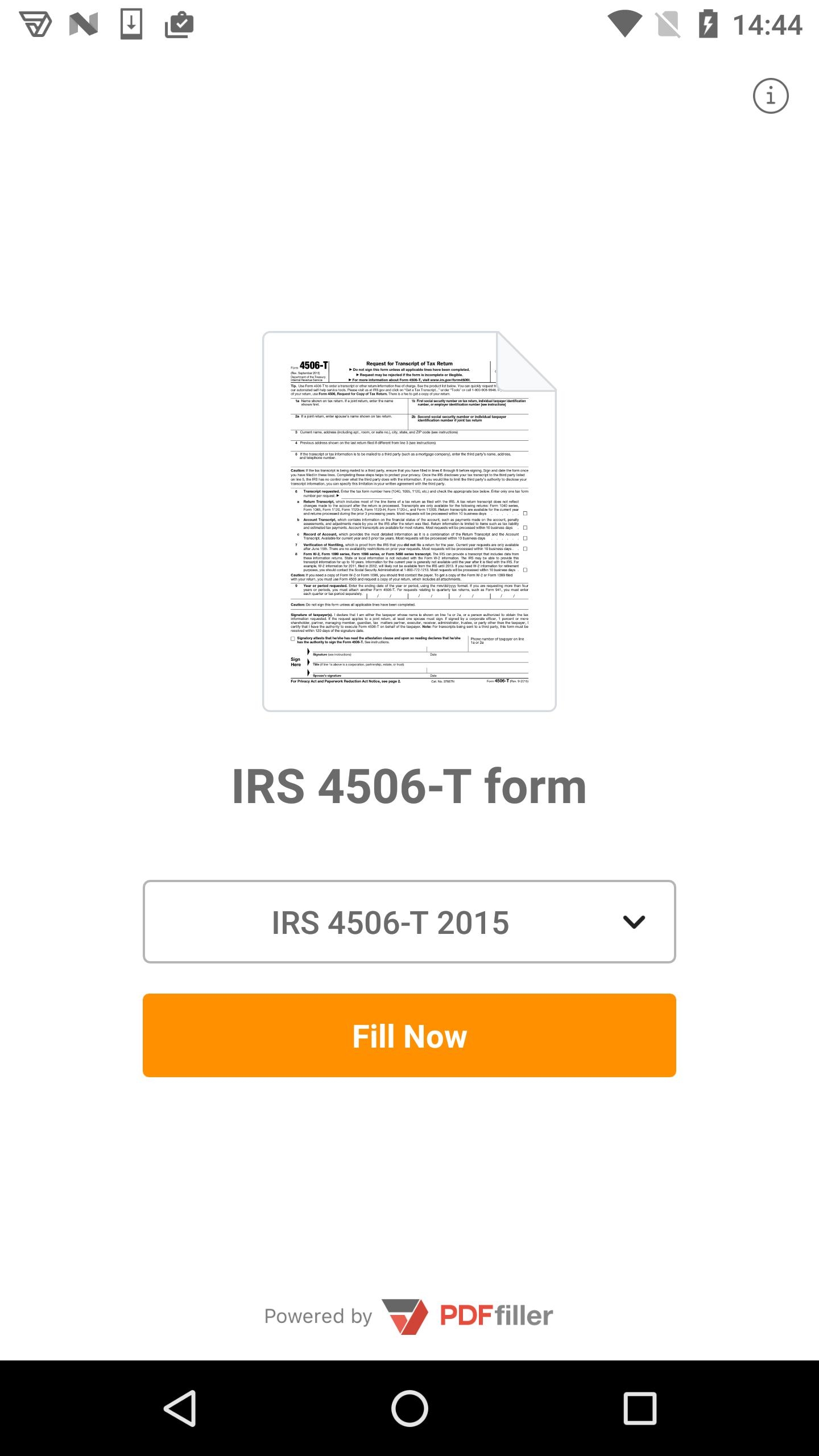PDF Form 4506 T For IRS Sign Tax Digital EForm APK 