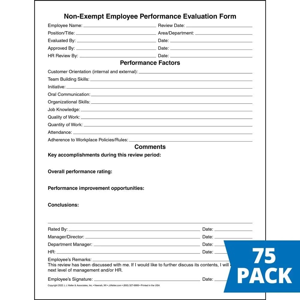 Printable Employee Performance Review Forms