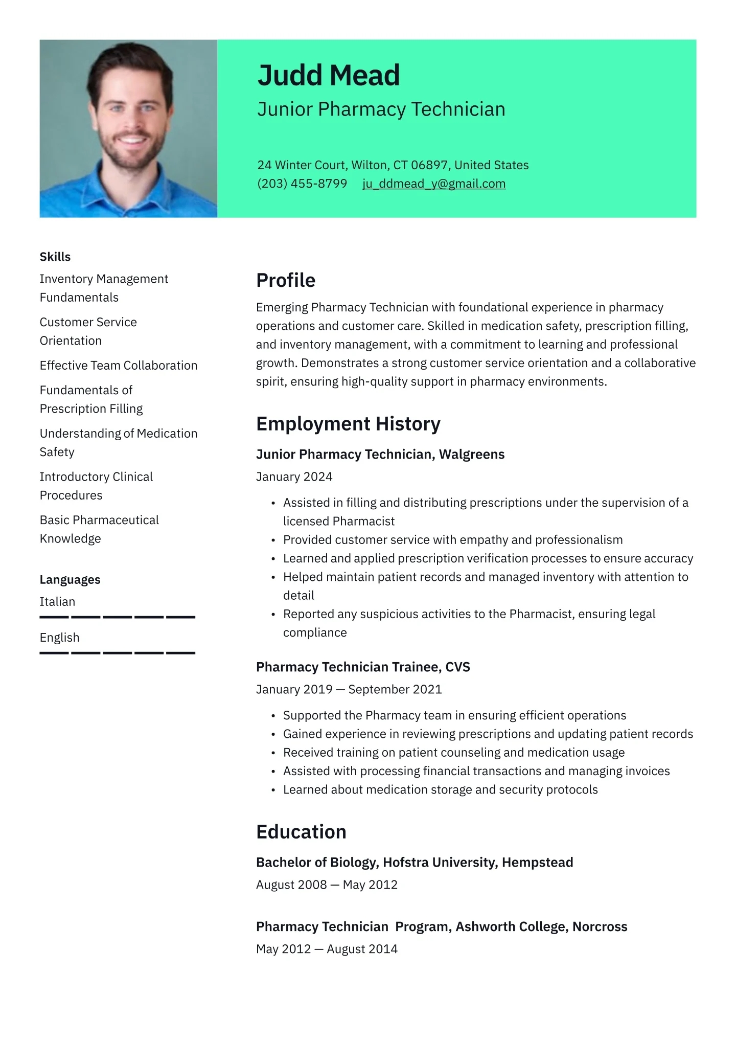 Pharmacy Technician Resume Examples Templates 2025 Resume io