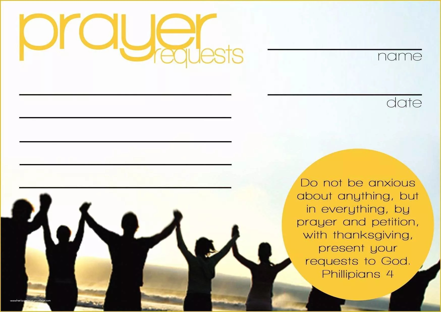 Printable Prayer Request Form Template