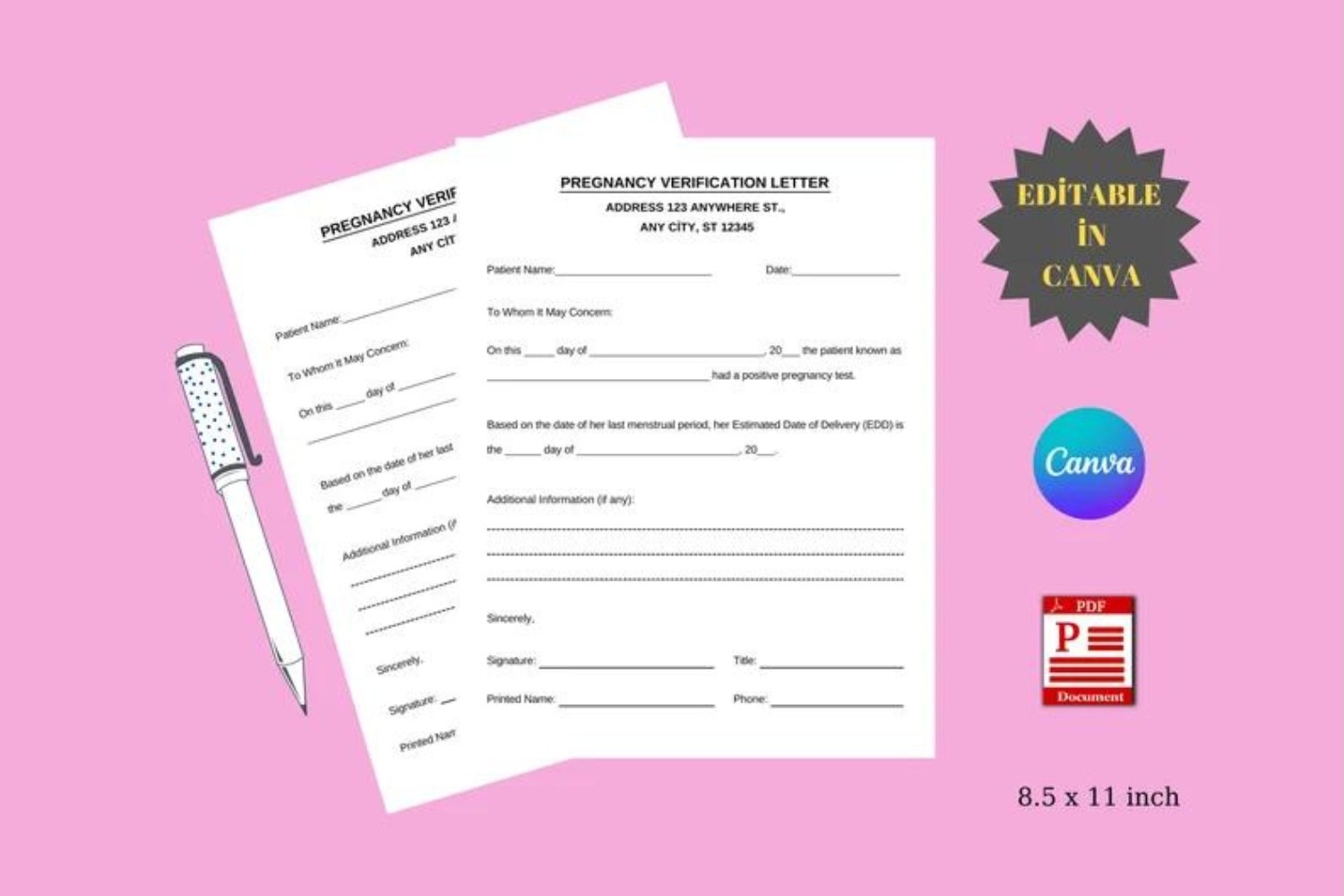 Pregnancy Verification Letter Printable Pregnancy Verification Letter Printable