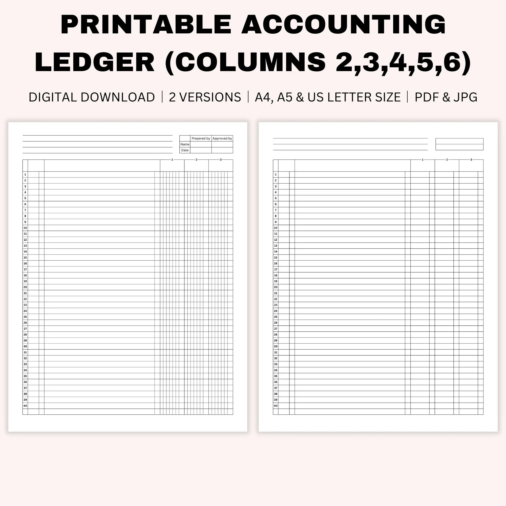 Free Printable Ledger Forms