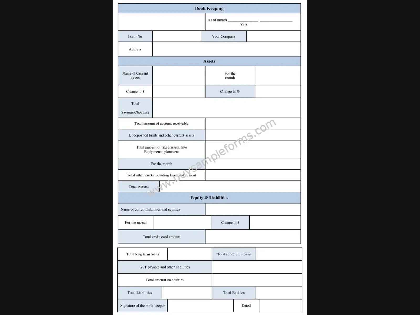 Printable Bookkeeping Form Accounting Template Phoenixville PA Patch