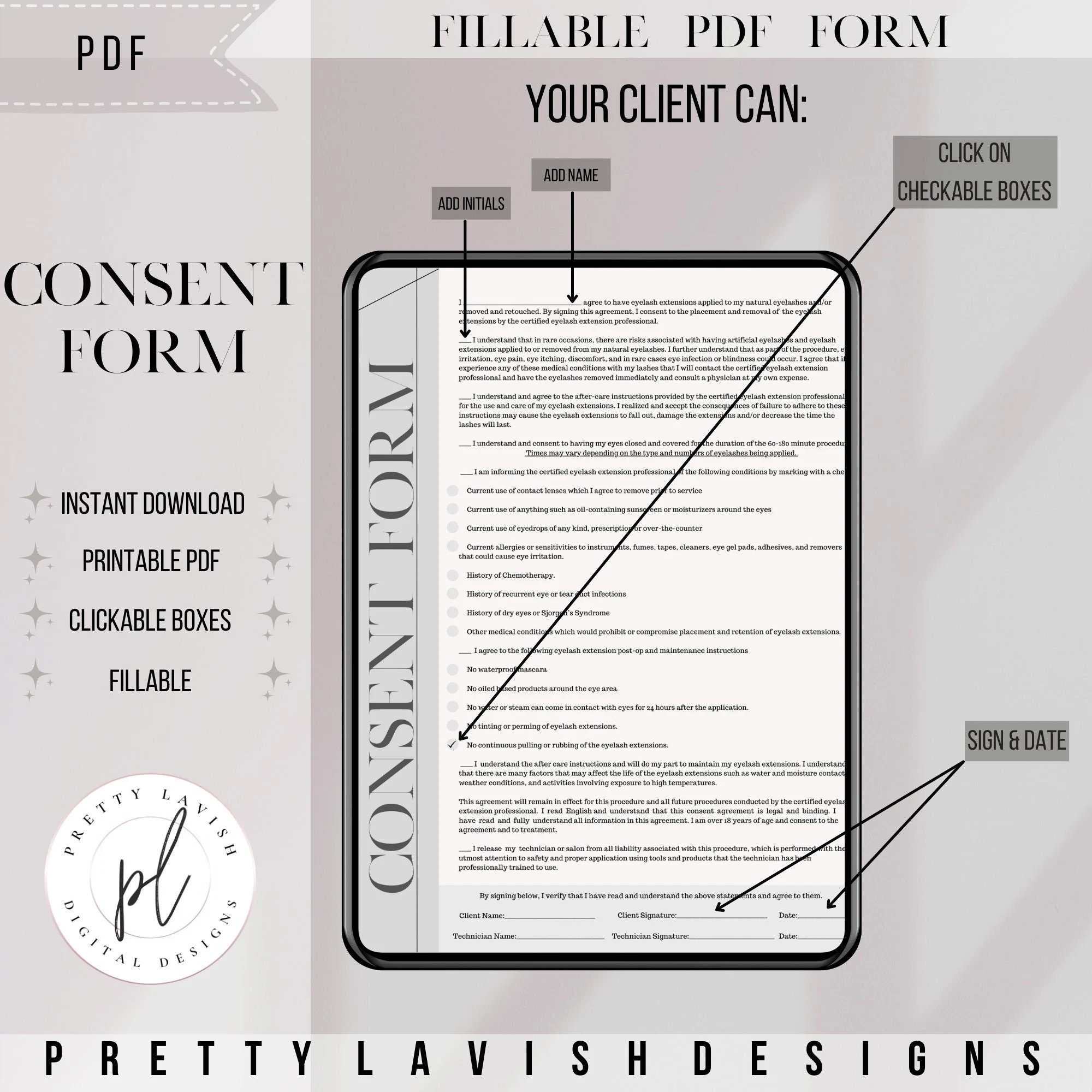 Printable Lash Consent Form Printable Lash Consent Form