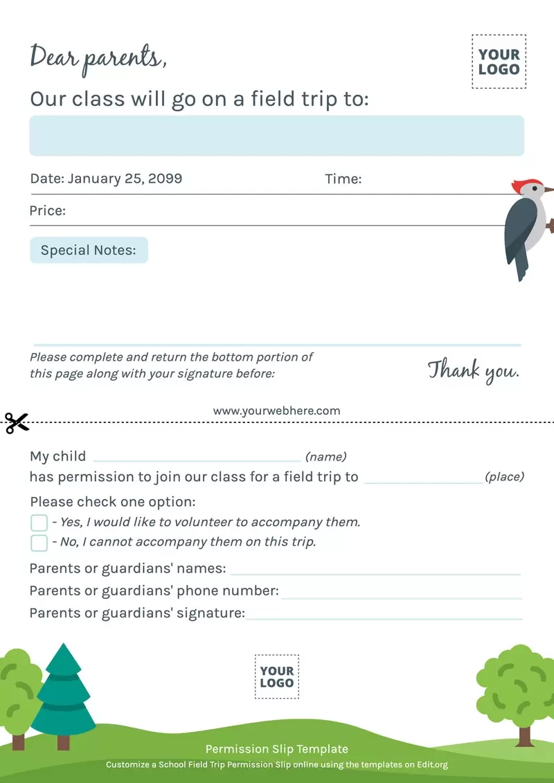 Printable Field Trip Permission Slip Templates Printable Field Trip Permission Slip Templates