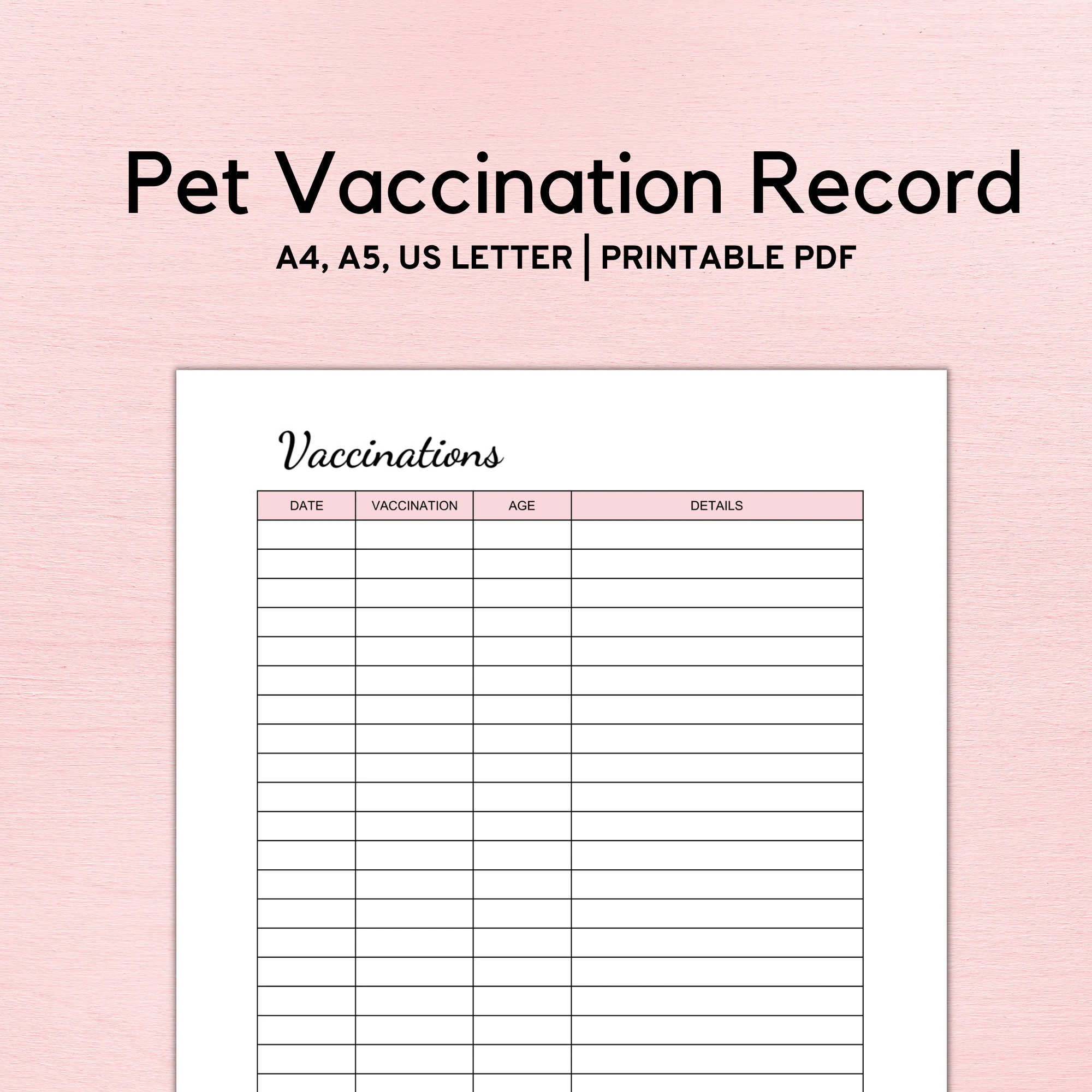 Printable Pet Vaccination Record Dog Vaccination Cat Vaccination Vaccination Record Pet Information Sheet Pet Health Care Log PDF Etsy Printable Pet Vaccination Record Dog Vaccination Cat Vaccination Vaccination Record Pet Information Sheet Pet Health Care Log PDF Etsy