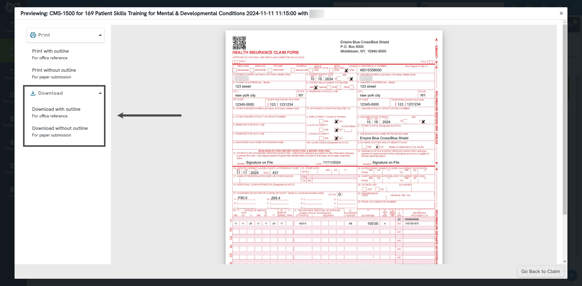 Printing CMS 1500 Forms Owlpracticesuite
