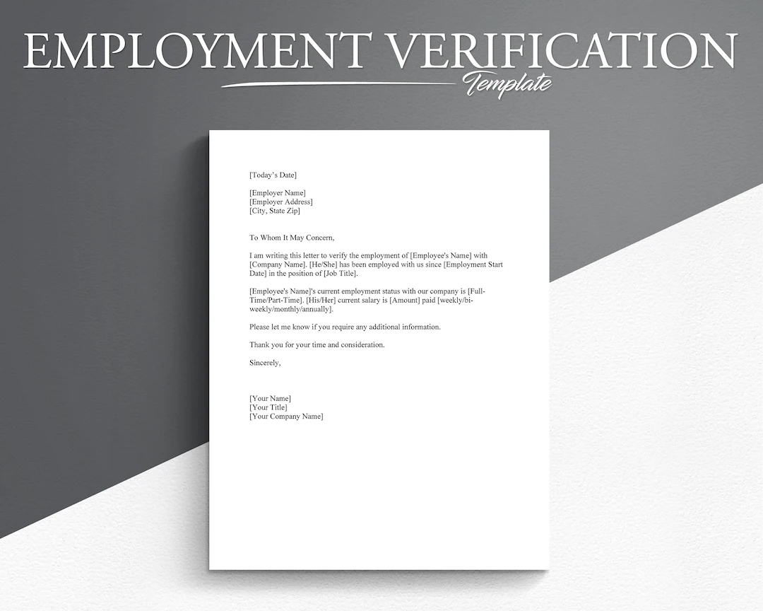 Professional Employment Verification Letter Template Google Docs microsoft Word Job Verification Letter Etsy Professional Employment Verification Letter Template Google Docs microsoft Word Job Verification Letter Etsy