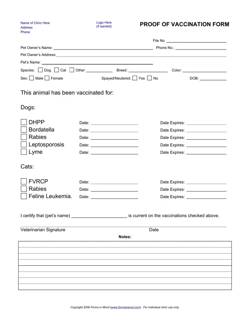 Proof Of Vaccination Dog Fill Out Printable PDF Forms Online