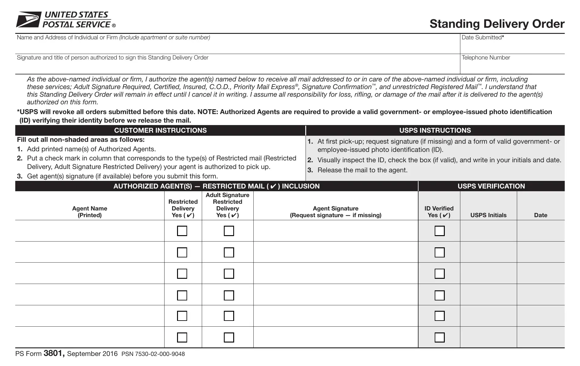 Usps Form 3971 Printable