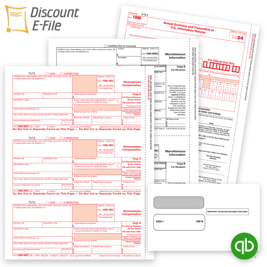 QuickBooks 1099 Forms At Discount Prices Discount Tax Forms