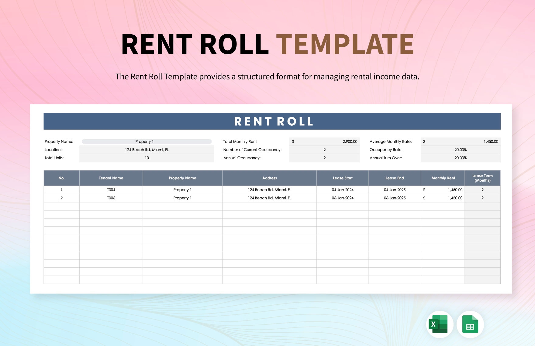 Rent Roll Template In Excel Google Sheets Download Template Rent Roll Template In Excel Google Sheets Download Template