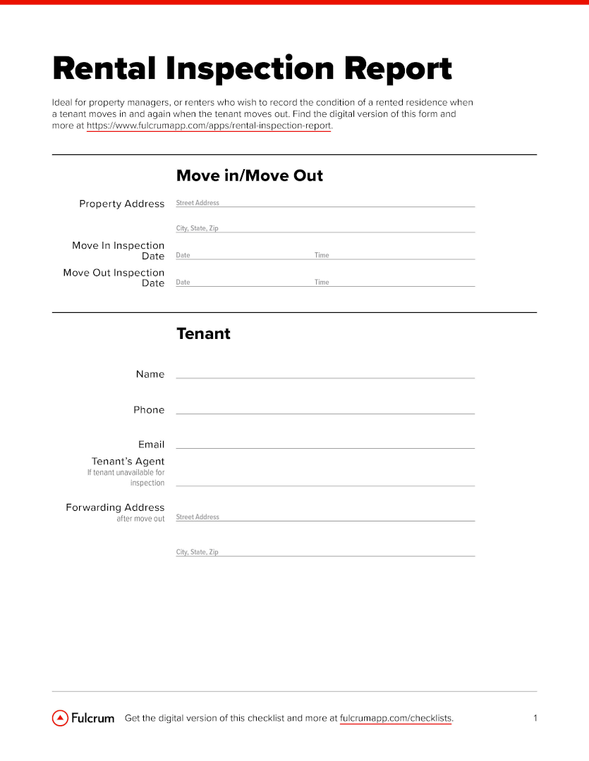 Rental Inspection Checklist Fulcrum