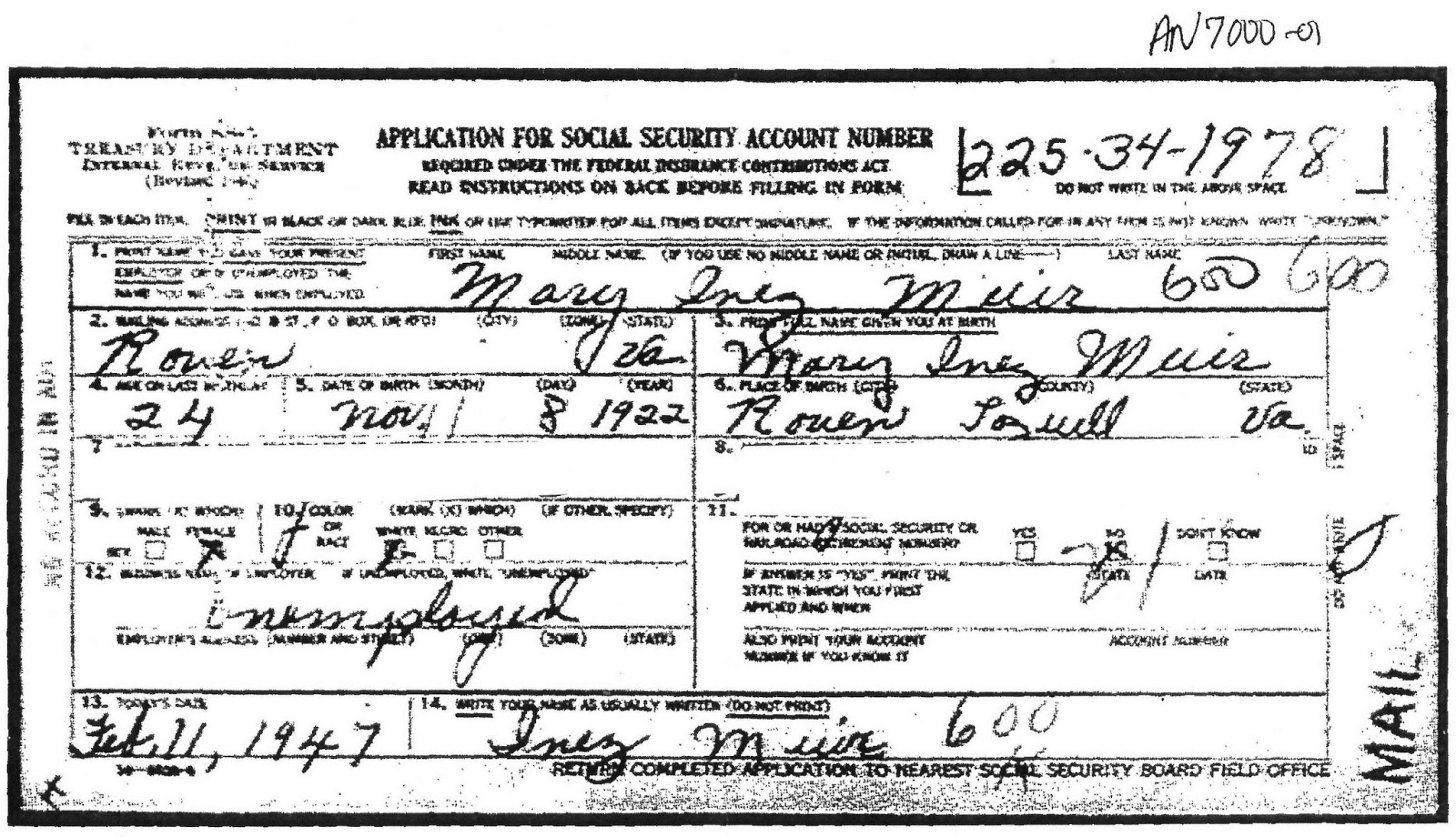 Social Security Application Form Printable