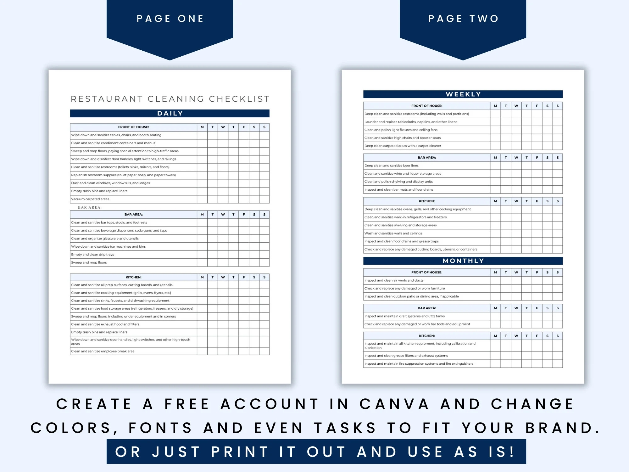 Restaurant Cleaning Checklist Template Food Service Sanitation Daily Restaurant Kitchen Cleaning Checklist Weekly Cleaning Schedule RF01 Etsy Restaurant Cleaning Checklist Template Food Service Sanitation Daily Restaurant Kitchen Cleaning Checklist Weekly Cleaning Schedule RF01 Etsy