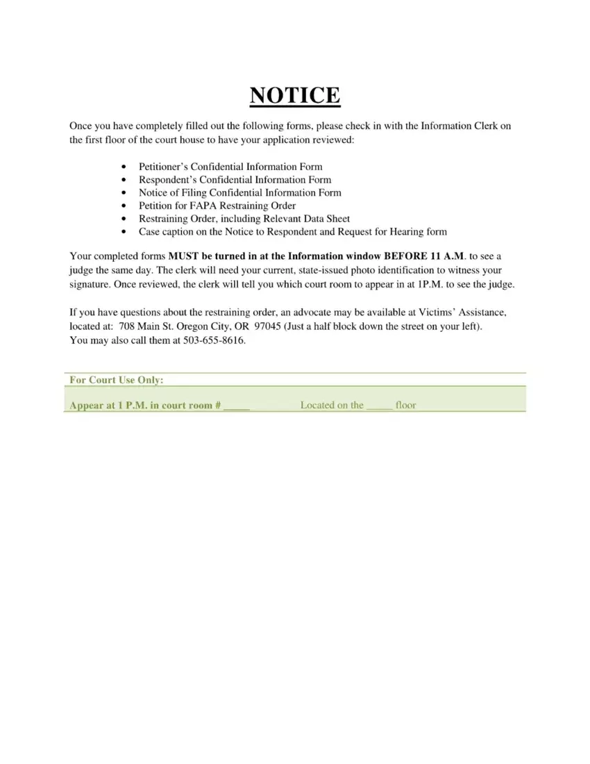 Restraining Order Notice Fill Out Printable PDF Forms Online