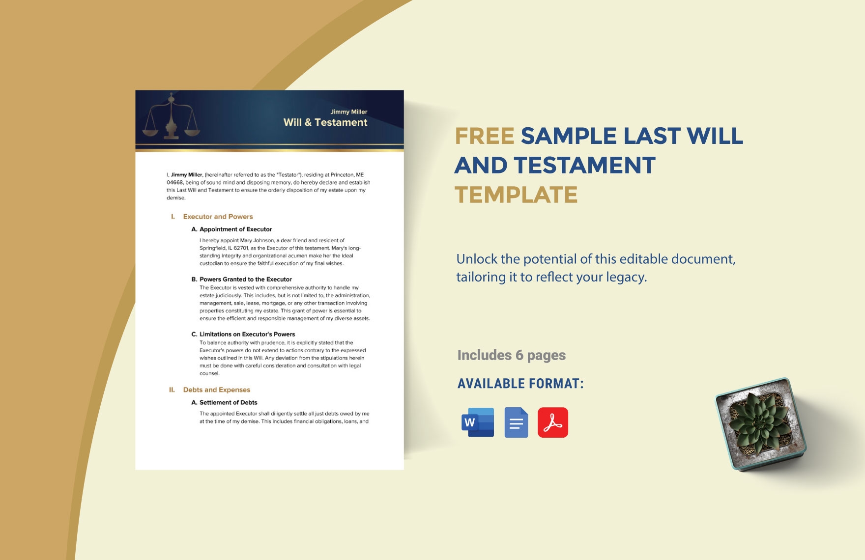Sample Last Will And Testament Template In Word PDF Google Docs Download Template