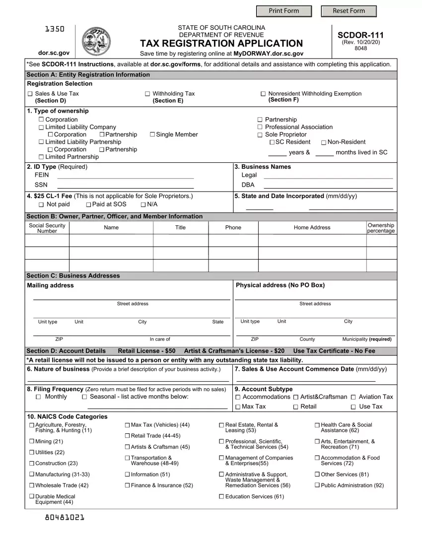 Scdor 111 Form Fill Out Printable PDF Forms Online