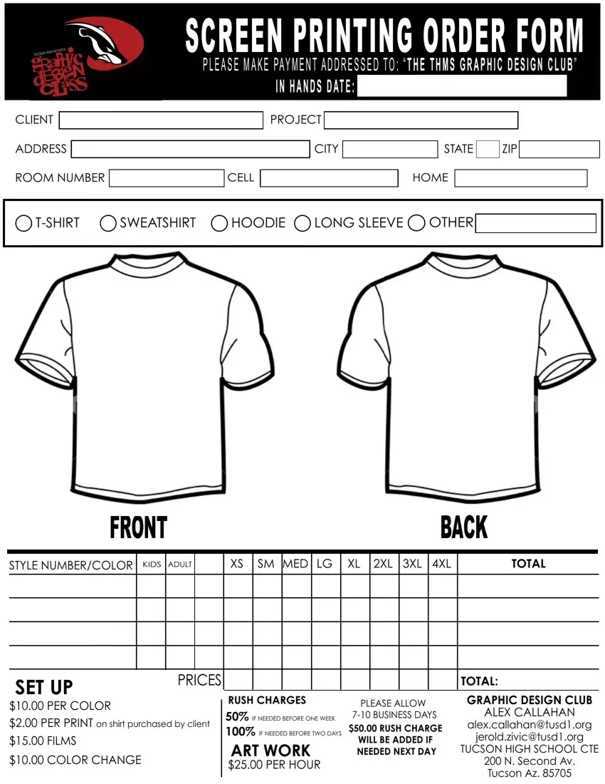 Screen Printing Quote Form Fill Out Printable PDF Forms Online Screen Printing Quote Form Fill Out Printable PDF Forms Online