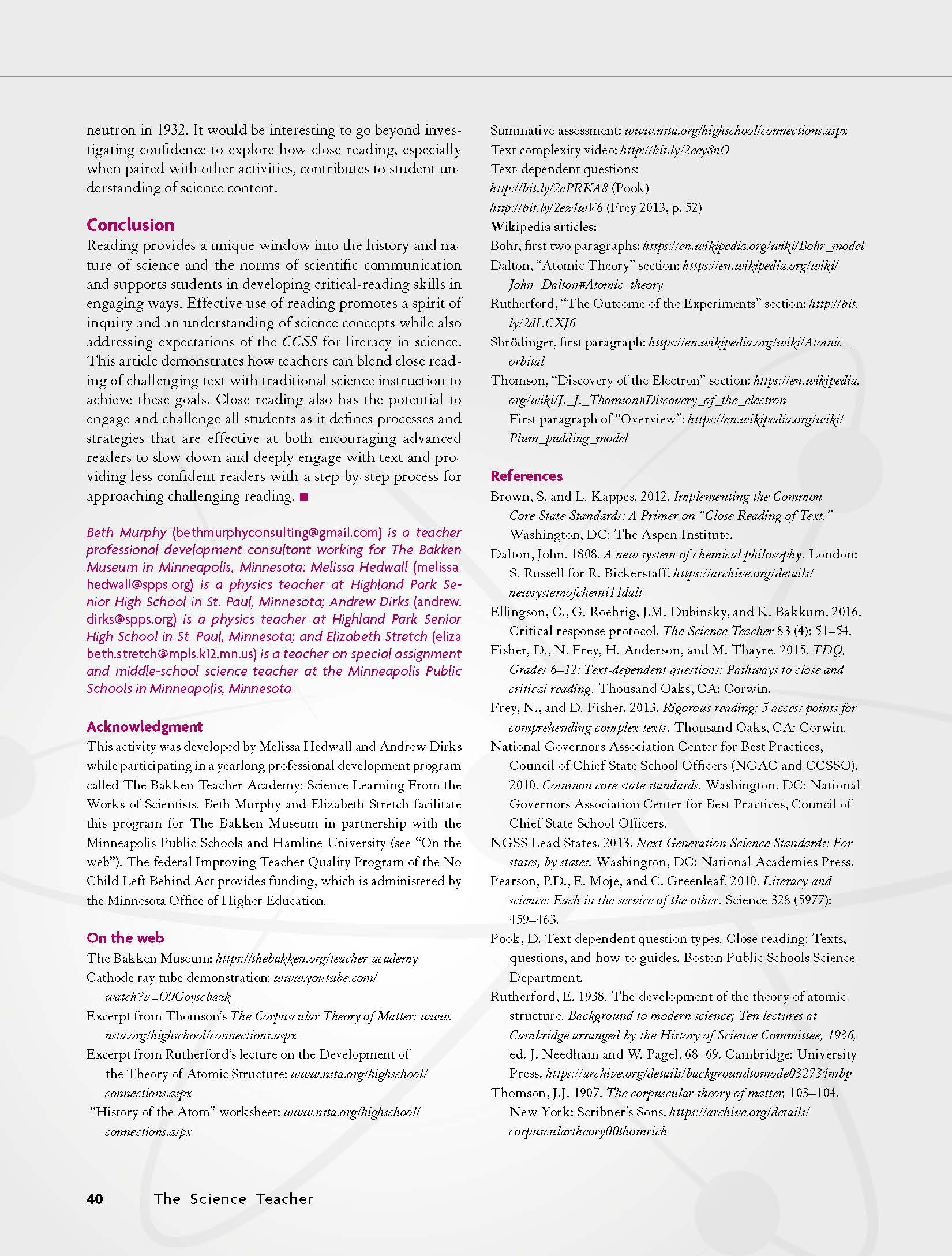 Short Form Science Beth Murphy Consulting