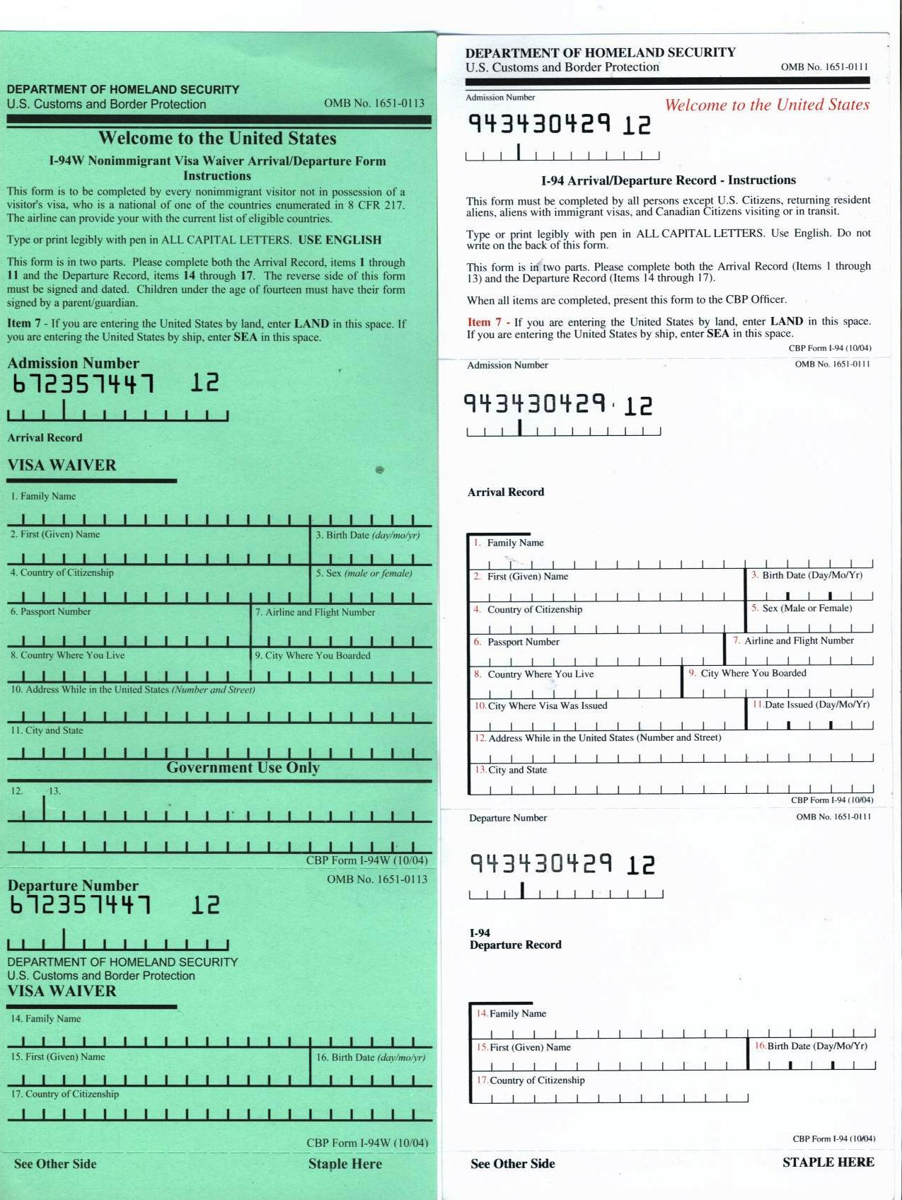 Should I Have An I 94 In My Passport RapidVisa 