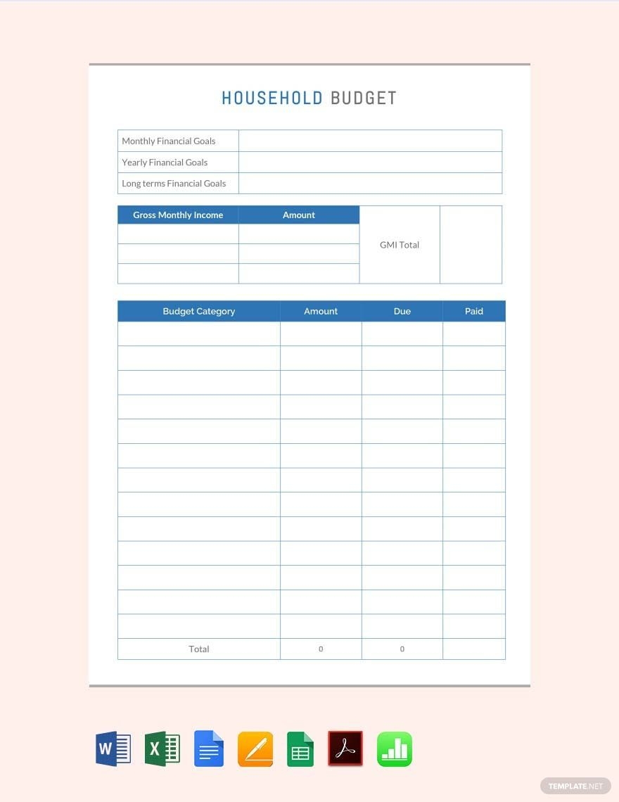 Free Printable Household Budget Forms