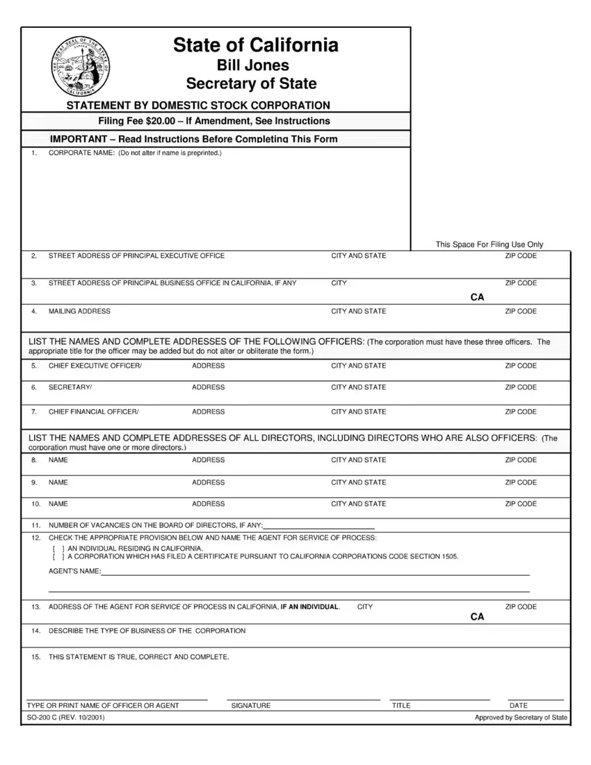So 200 C Form Fill Out Printable PDF Forms Online