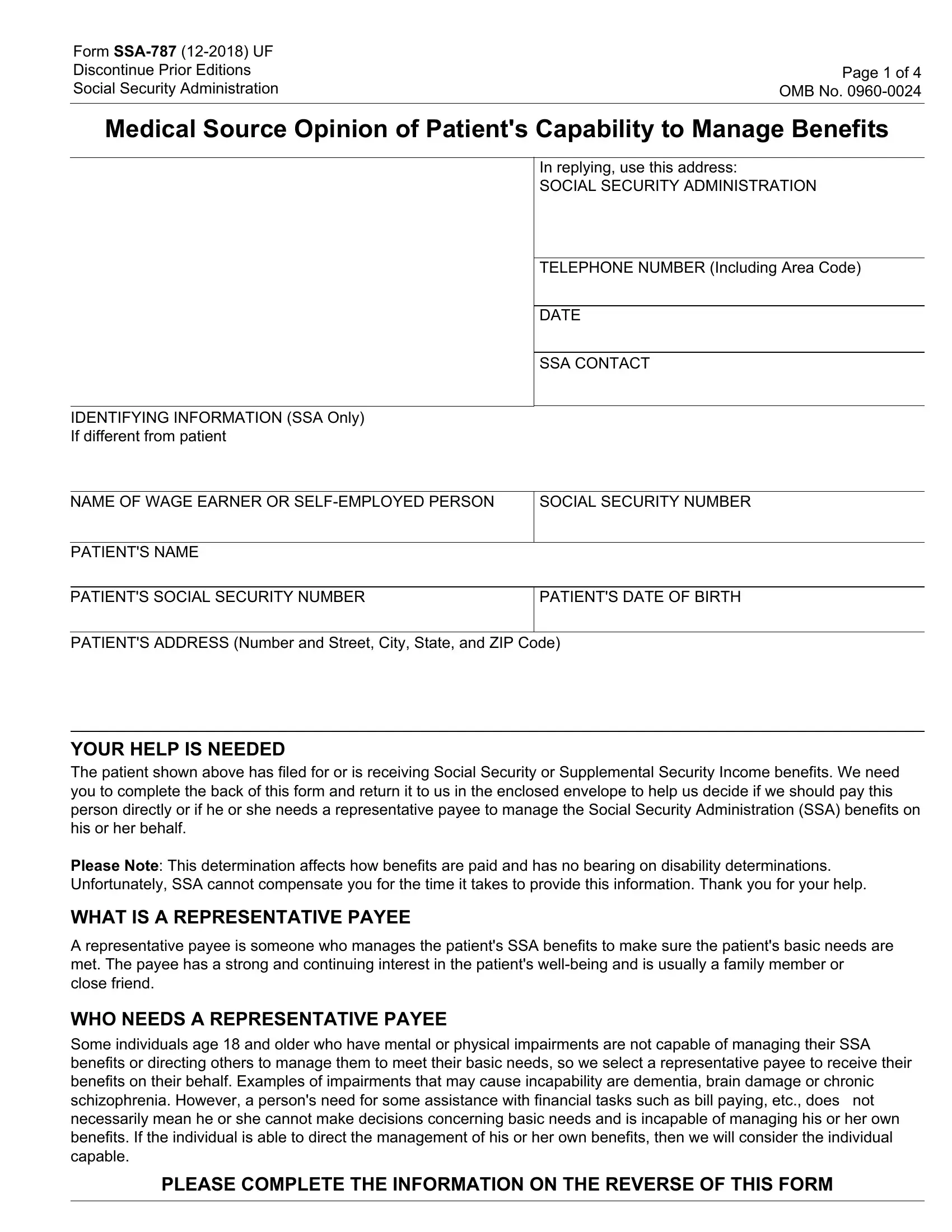 Ssa 787 Form Fill Out Printable PDF Forms Online Ssa 787 Form Fill Out Printable PDF Forms Online