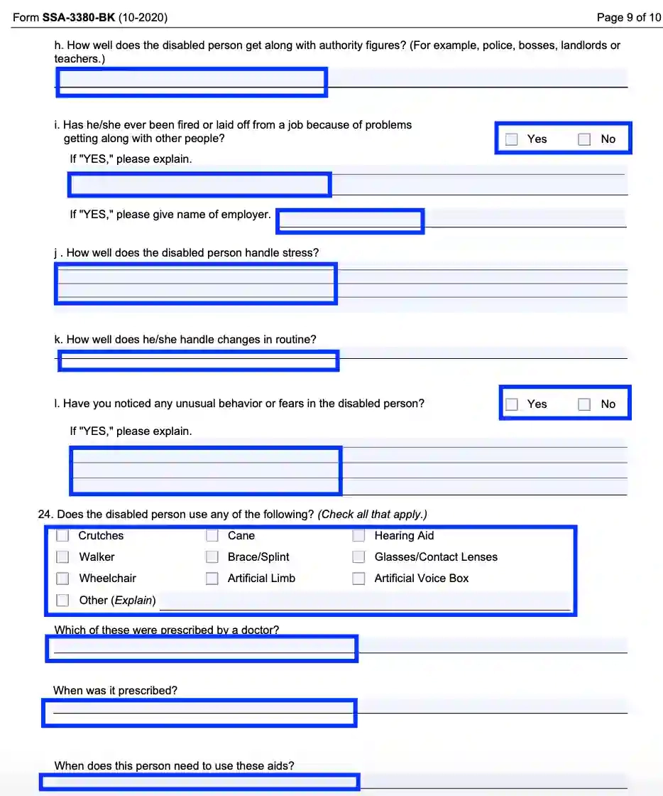 SSA Form SSA 3380 BK Fill Out Printable PDF Forms Online