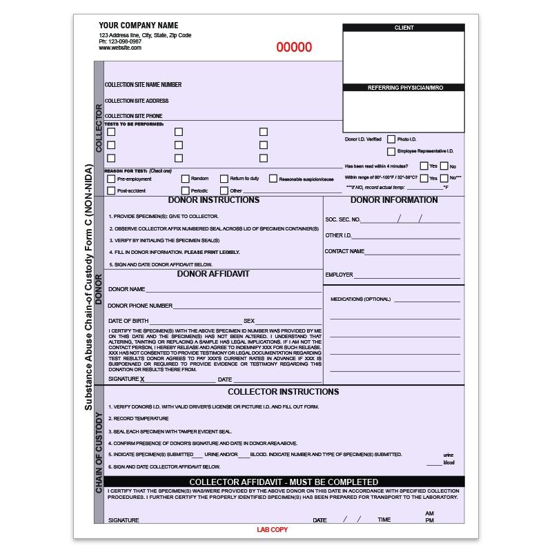 Printable Chain Of Custody Form