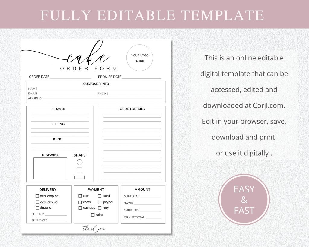 SunRayArt Designs Custom Order Form Template Editable Forms SunRayArt Designs Custom Order Form Template Editable Forms