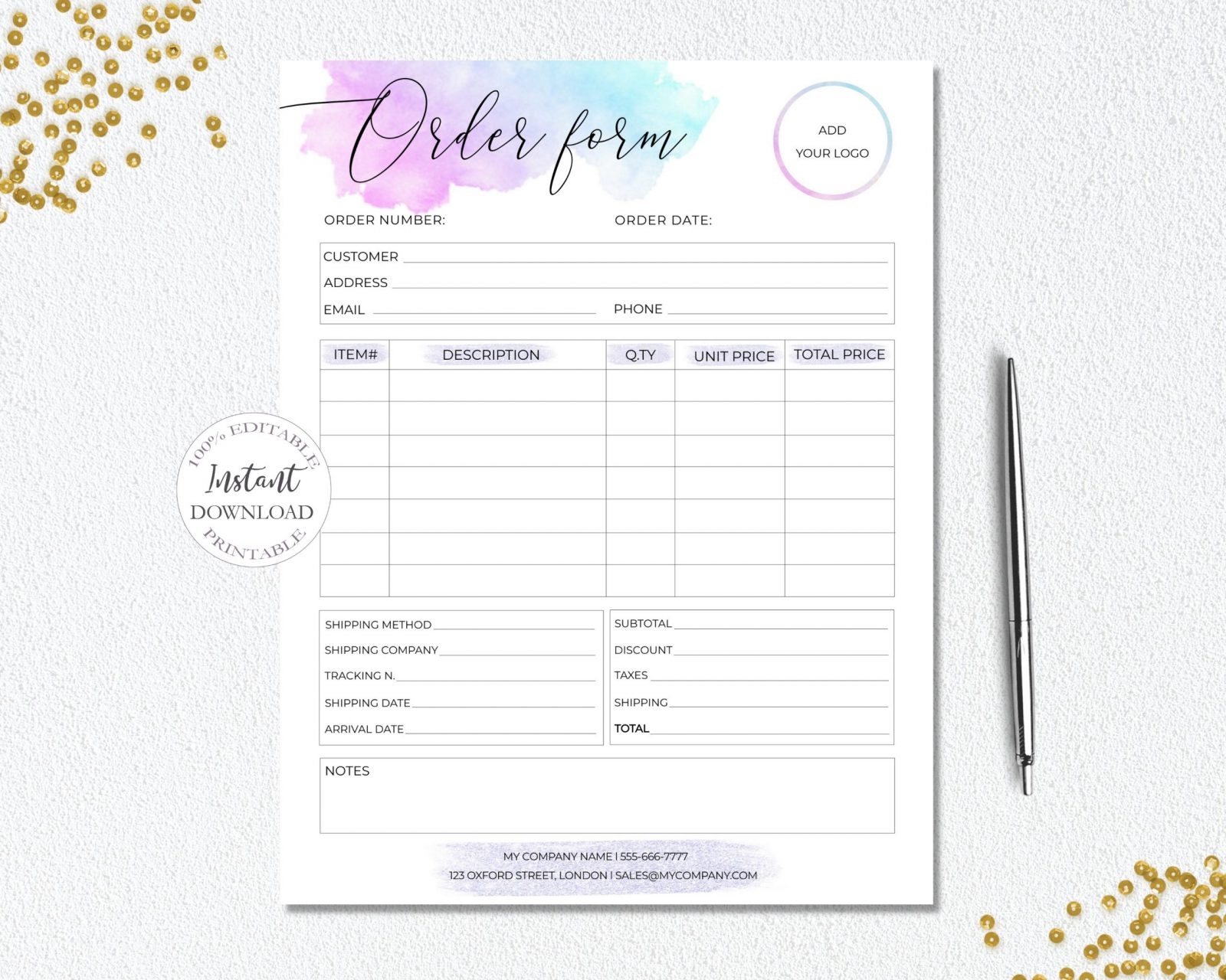 SunRayArt Designs Editable Order Form Template Custom Order Forms SunRayArt Designs Editable Order Form Template Custom Order Forms