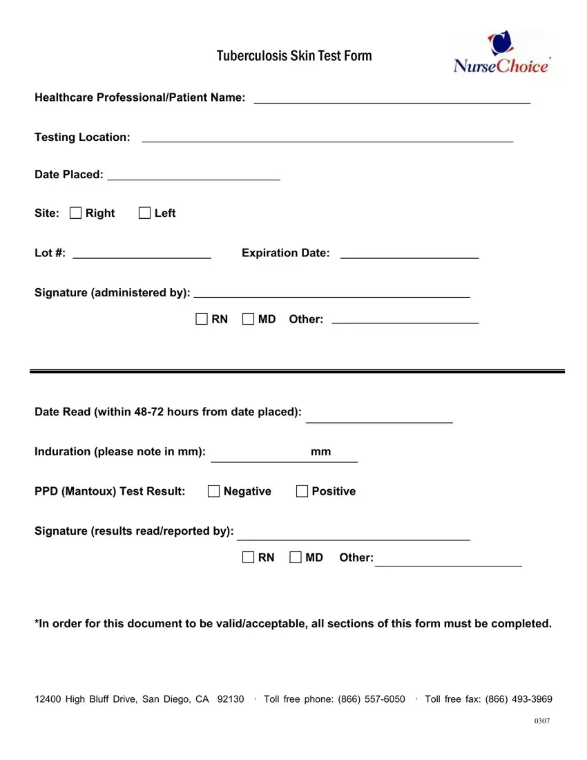 TB Skin Test Form Fill Out Printable PDF Forms Online
