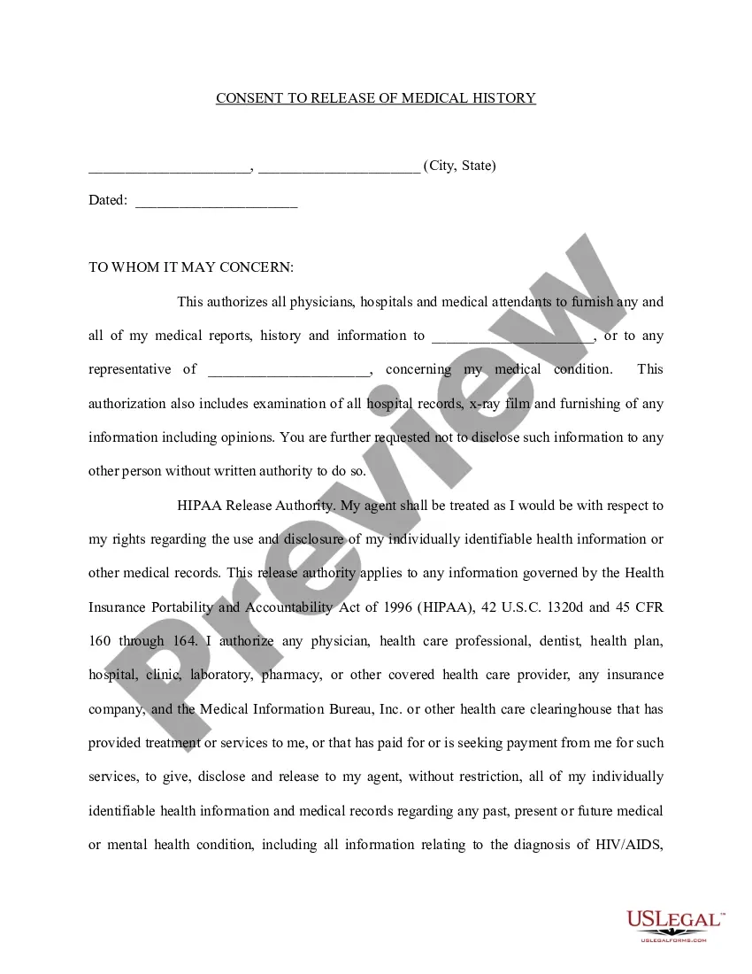Texas Medical Consent For Release Of Information Consent For Release Of Information US Legal Forms